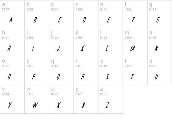 Movie Poster Italic lowercase a-z preview