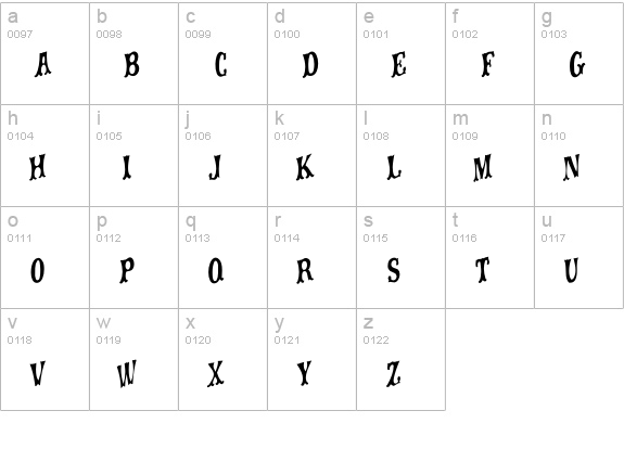 Movieolatitletype lowercase a-z preview