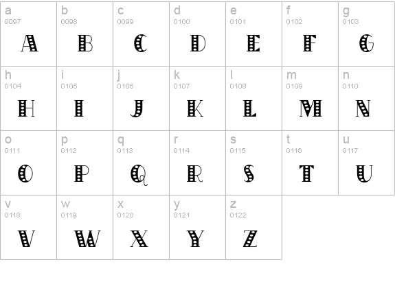 Moviestar lowercase a-z preview