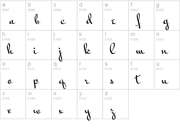 Mr Bedfort lowercase a-z preview