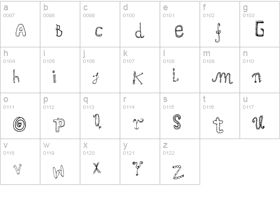 Mrs Doodle lowercase a-z preview