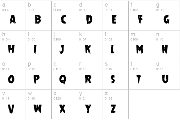 Mrs. Monster lowercase a-z preview