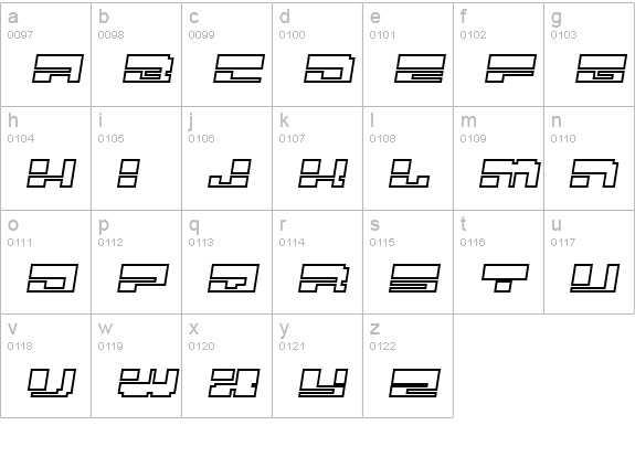 mtiza Italic lowercase a-z preview
