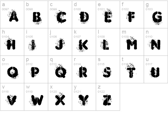MUDSHAKE 83 lowercase a-z preview