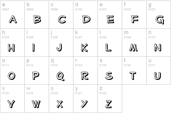 Mufferaw Shaded lowercase a-z preview