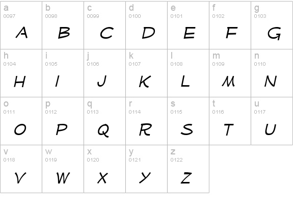 Mufferaw Xp Italic lowercase a-z preview