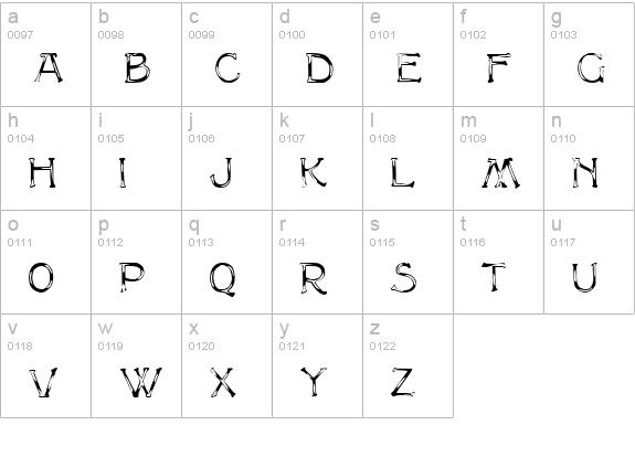 Multiform Regular lowercase a-z preview