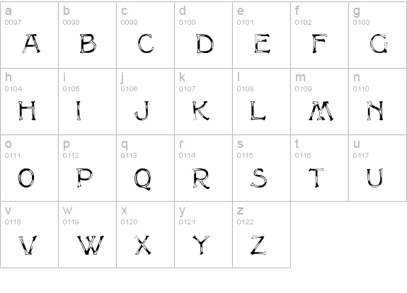 MultiformCaps lowercase a-z preview