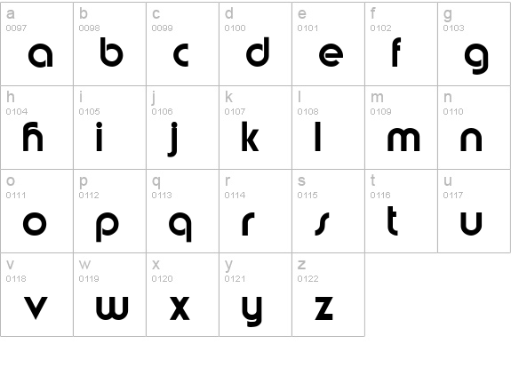 Mumbo Display SSi lowercase a-z preview