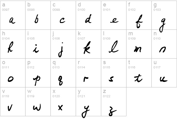 Mumsies lowercase a-z preview