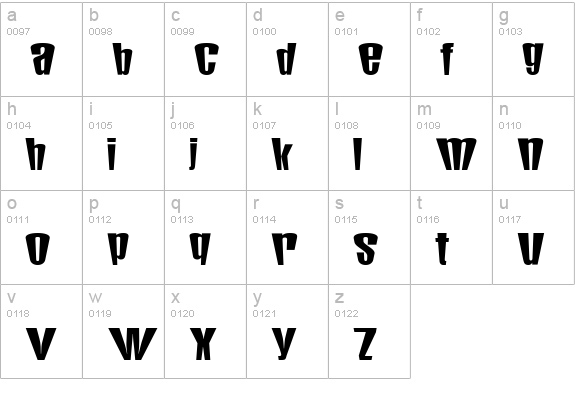 MunsterMash Bold lowercase a-z preview