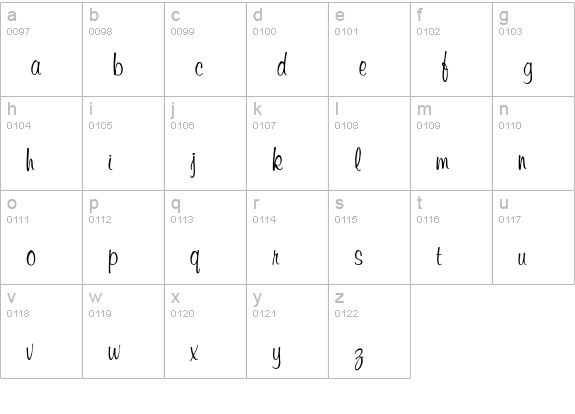Muriel lowercase a-z preview