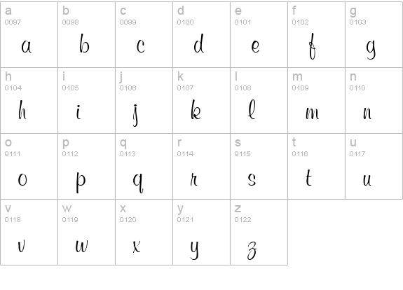 Murray Bold lowercase a-z preview