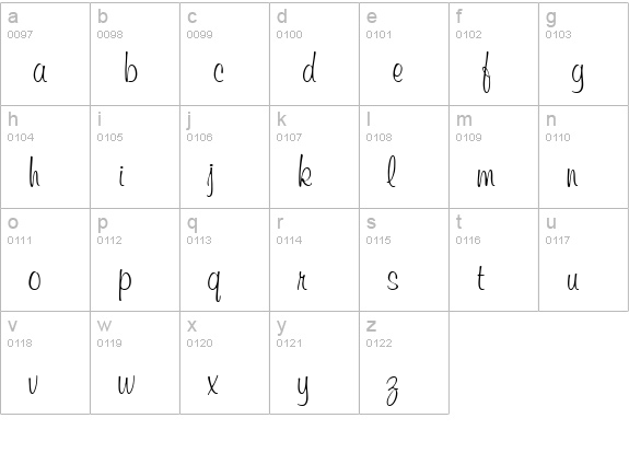 Murray Regular lowercase a-z preview