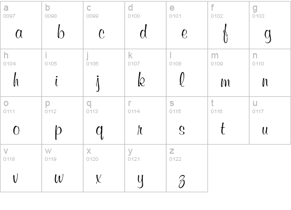 MurrayHillBold lowercase a-z preview