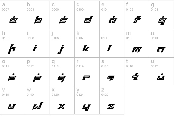 MUSASABI lowercase a-z preview