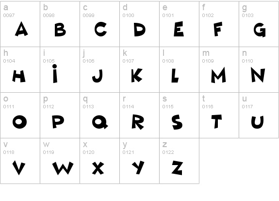 Mushy Love lowercase a-z preview