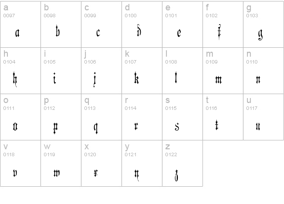 Music Hall lowercase a-z preview