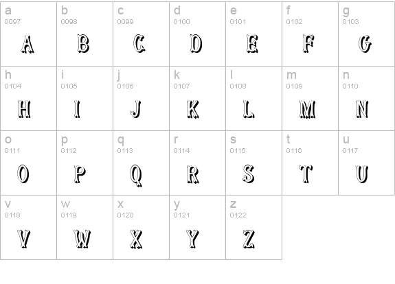 MuskitosCapsShadDown lowercase a-z preview