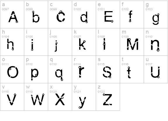 Mutant lowercase a-z preview