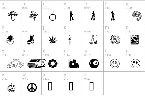 My 70s Ding lowercase a-z preview