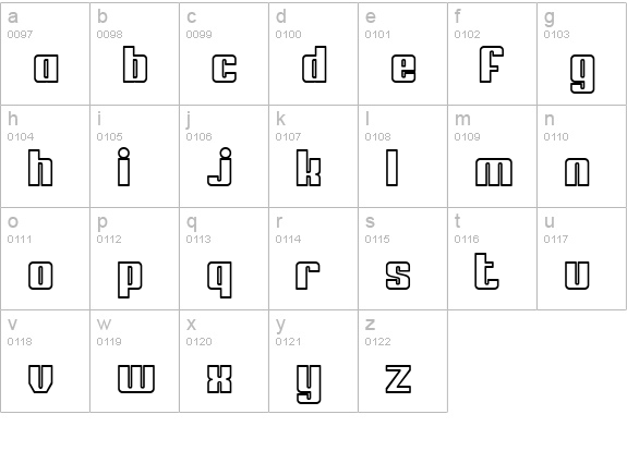 My Puma Outlined lowercase a-z preview
