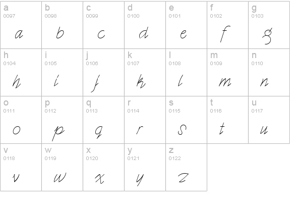 MyDearWatsonNF Medium lowercase a-z preview