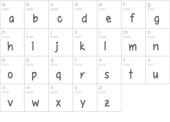 MyFirstCrush lowercase a-z preview