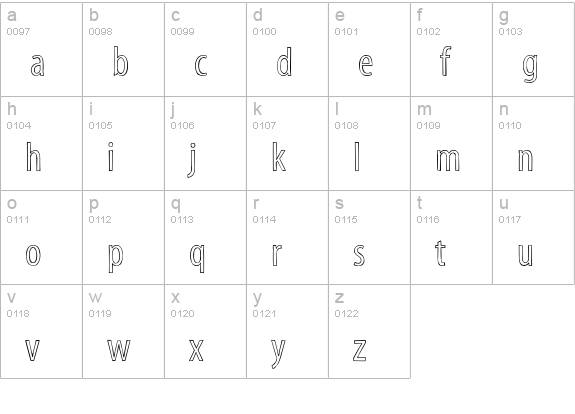 Myriad Std Sketch lowercase a-z preview