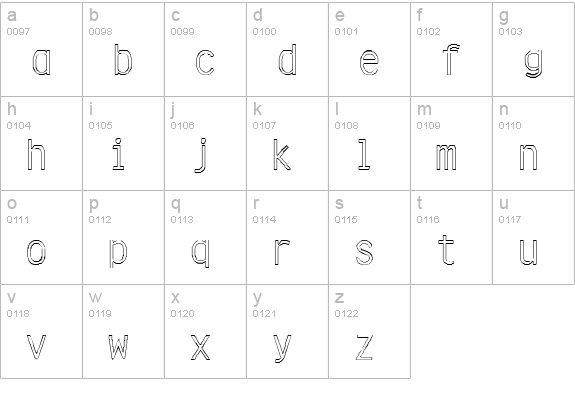 MyriadeOpen lowercase a-z preview