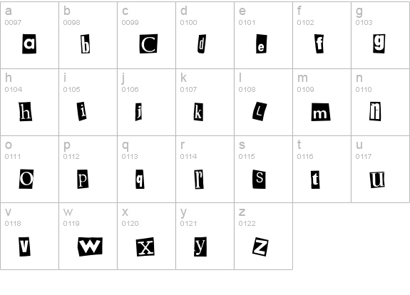 MysteryEF-Black lowercase a-z preview