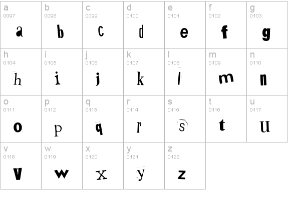 MysteryEF-White lowercase a-z preview
