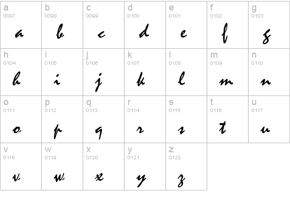 Mystic Normal lowercase a-z preview