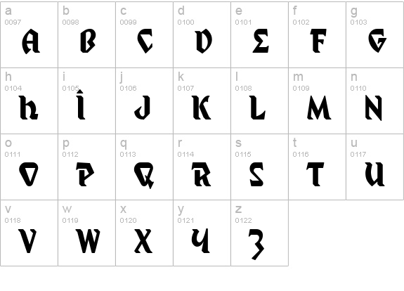 Mystic Prophet lowercase a-z preview