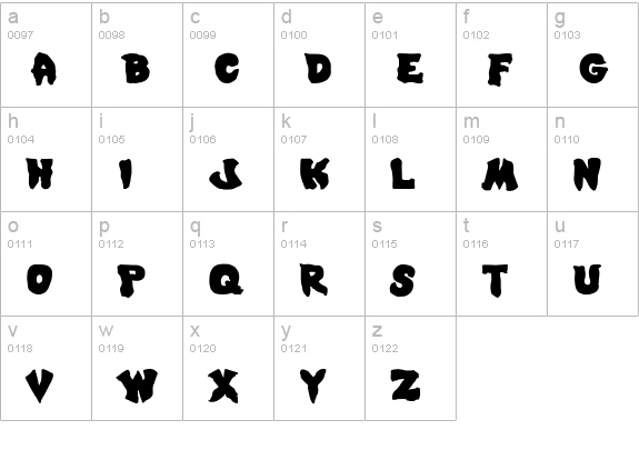 Mystic Singler Expanded lowercase a-z preview