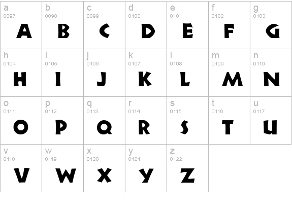 N691-Deco-Regular lowercase a-z preview