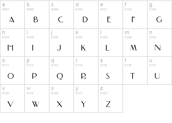 Nadall lowercase a-z preview