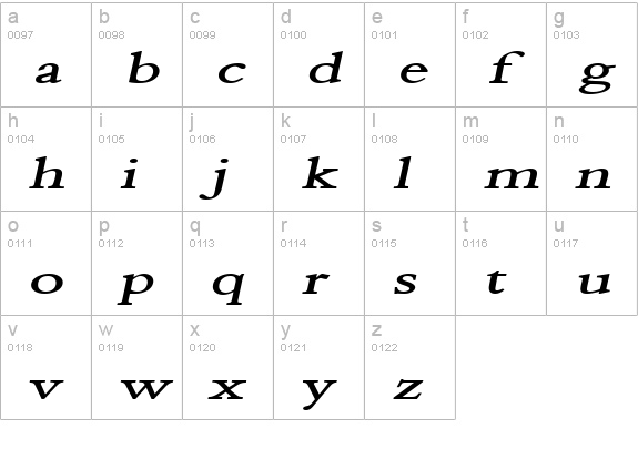 Nadine 2 Extended BoldItalic lowercase a-z preview
