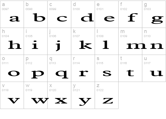 Nadine Extended Normal lowercase a-z preview