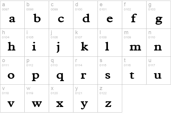 Nadine Wide Bold lowercase a-z preview