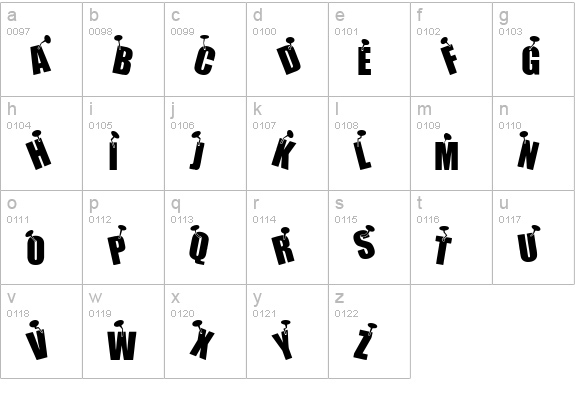 NAILED lowercase a-z preview
