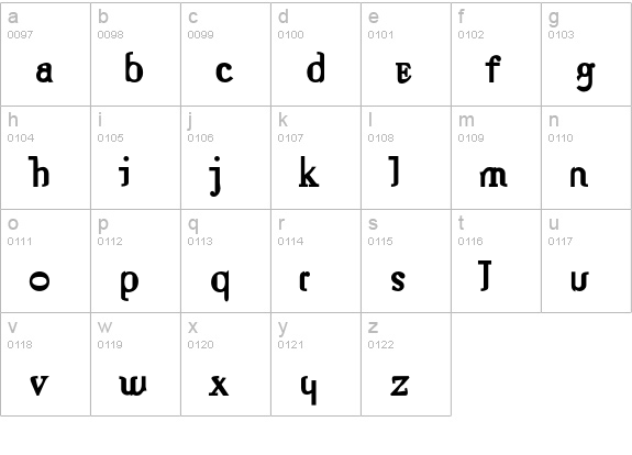 Nameless-Bold lowercase a-z preview