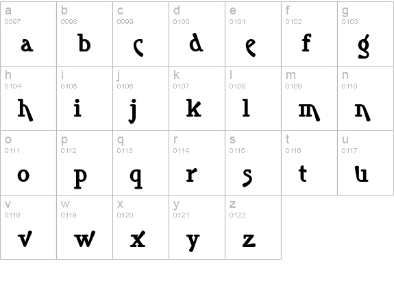 NankiPooNF Medium lowercase a-z preview