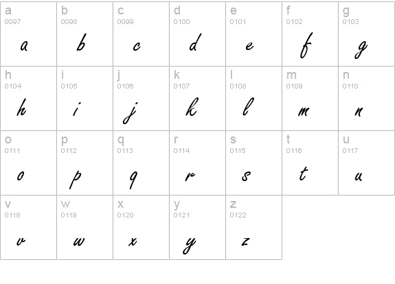 Nano Script SSi lowercase a-z preview