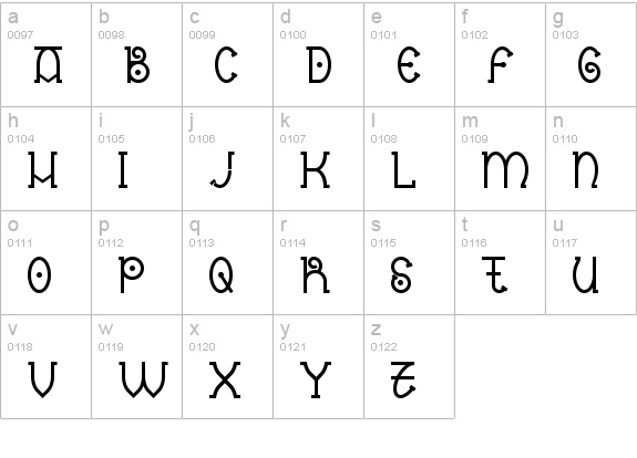 Nantronte lowercase a-z preview
