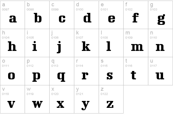 Napoleon Bold lowercase a-z preview