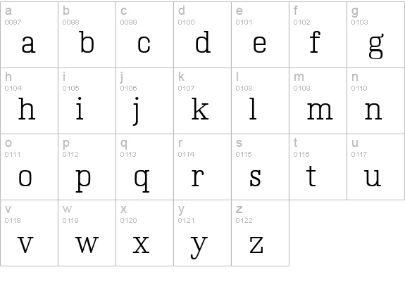 Napoleon Light lowercase a-z preview