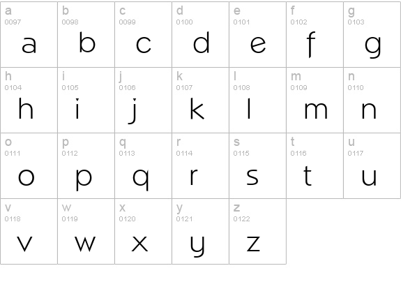 Napoli-Light lowercase a-z preview