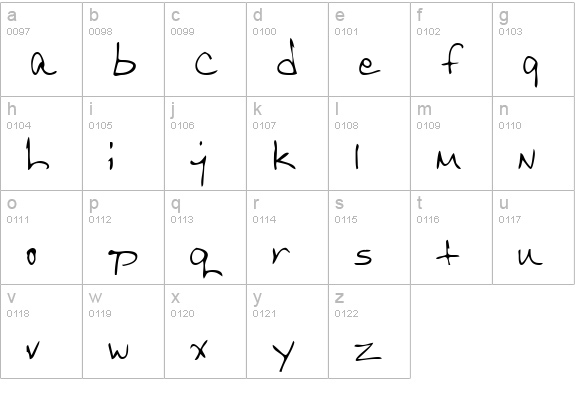 NappysHand Regular lowercase a-z preview