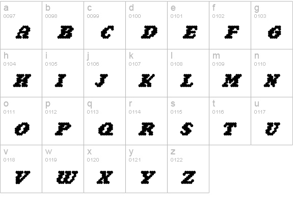Narly-Bold lowercase a-z preview